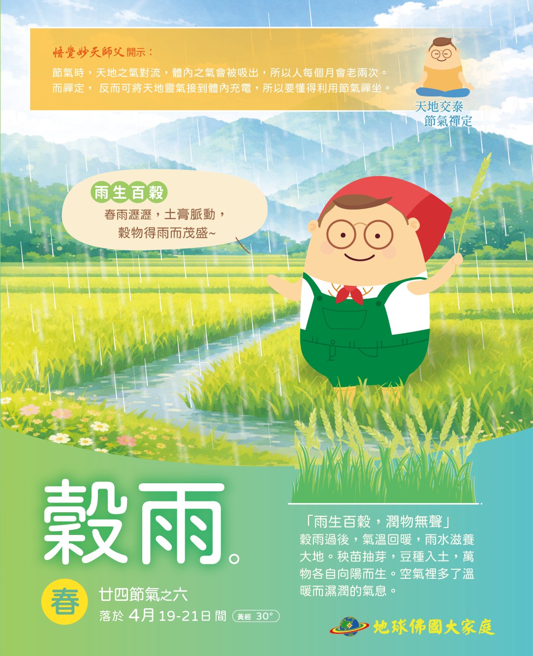 明日節氣【穀雨】💦 2026/04/20 (一) 上午09:39 | 地球佛國大家庭網站